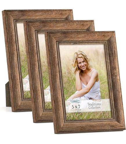 茶色の水墨画 木製フレーム付き Amazon.com - KAIWIN 100% Solid Wood Brown 5x7 Picture Frame