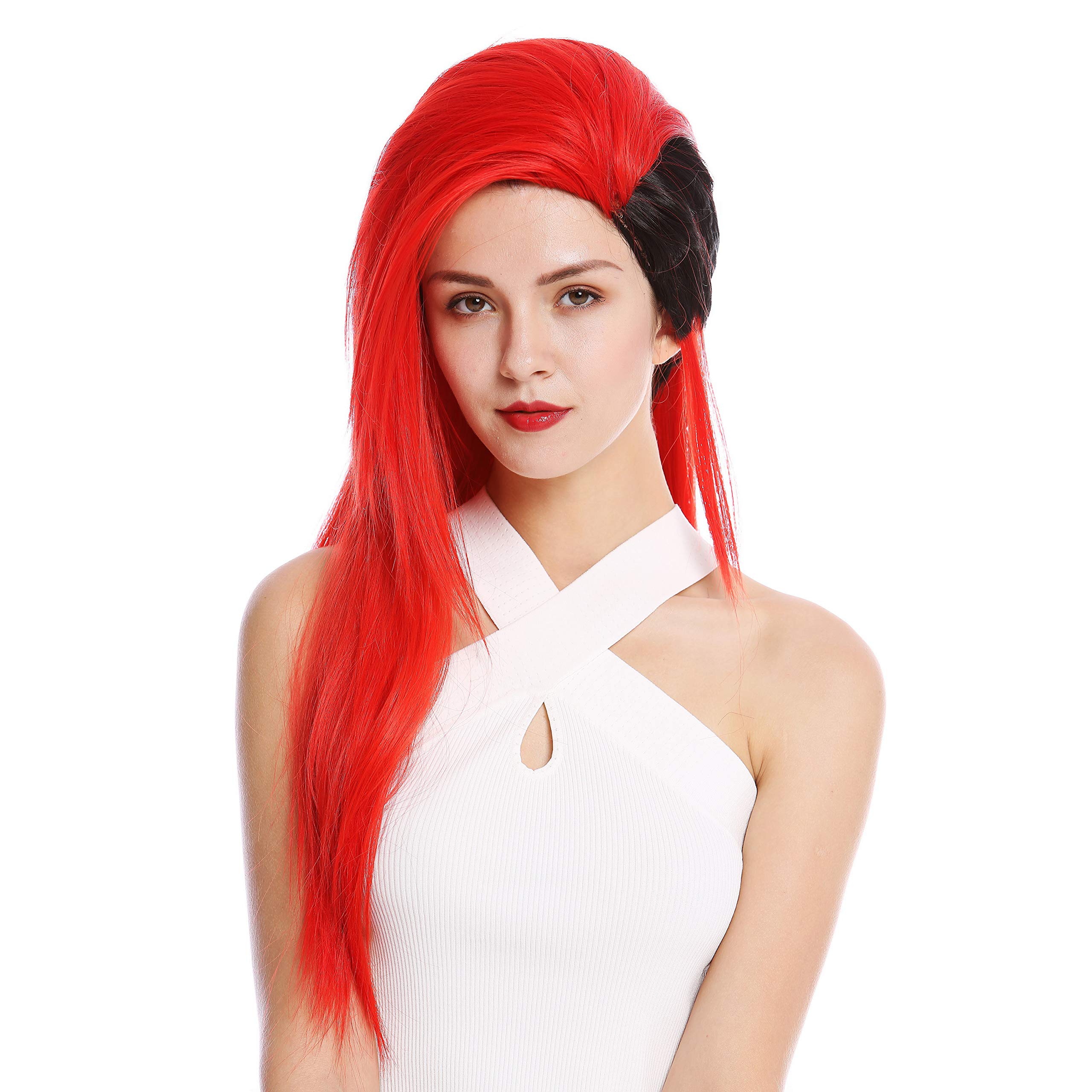 WIG ME UP - DL104-113-1B quality wig men women cosplay punk emo wave long black red