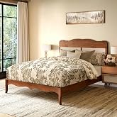 MAISON ARTS Queen Bed Frame with Adjustable Headboard, Wooden Bedframe | Solid Wood Queen Size Bedframes with Rattan Headboard, Platform Bed Frame, Vintage Wood Bed Frame No Box Spring