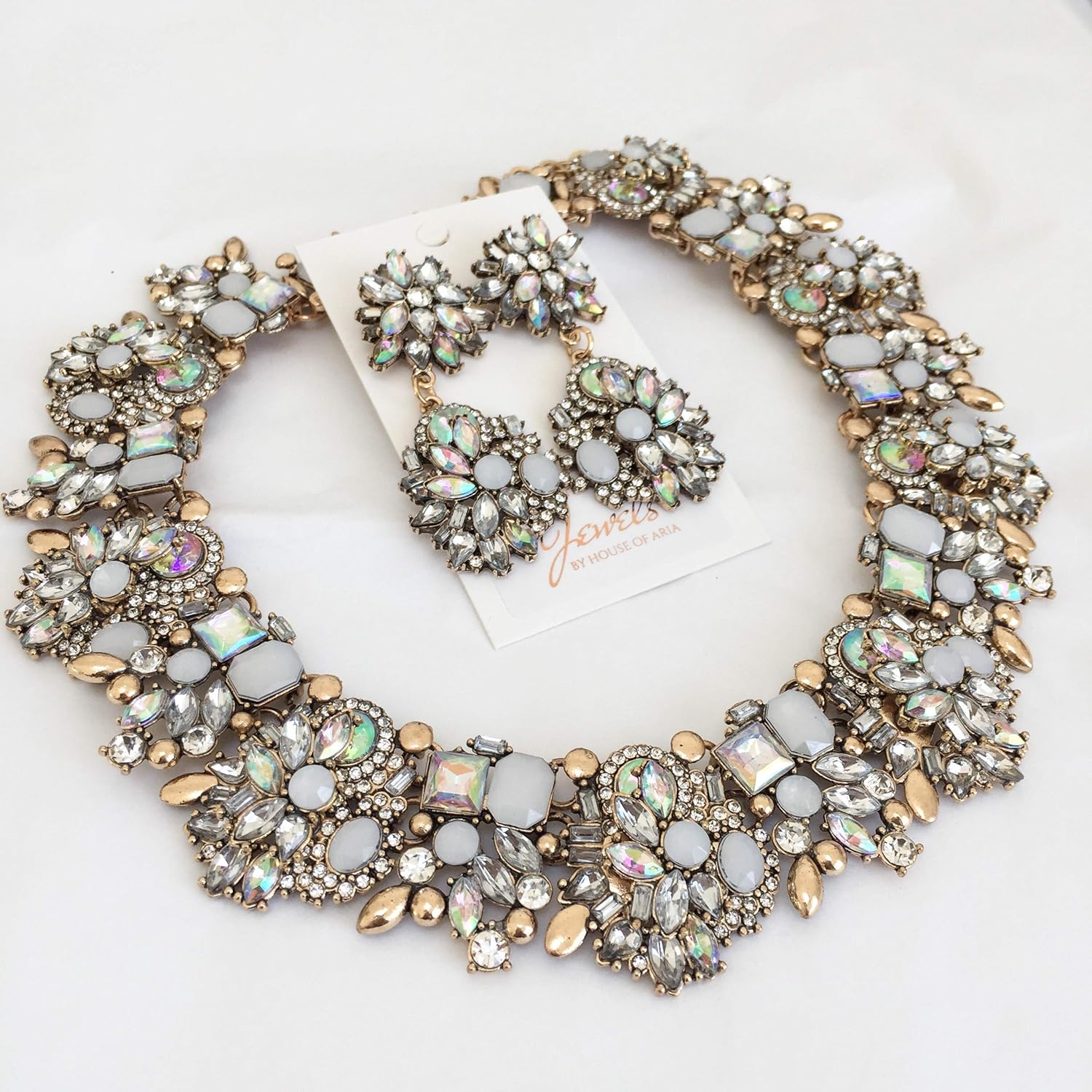 Jewels by House of Aria Statement Necklace (Necklace & Earring Set
