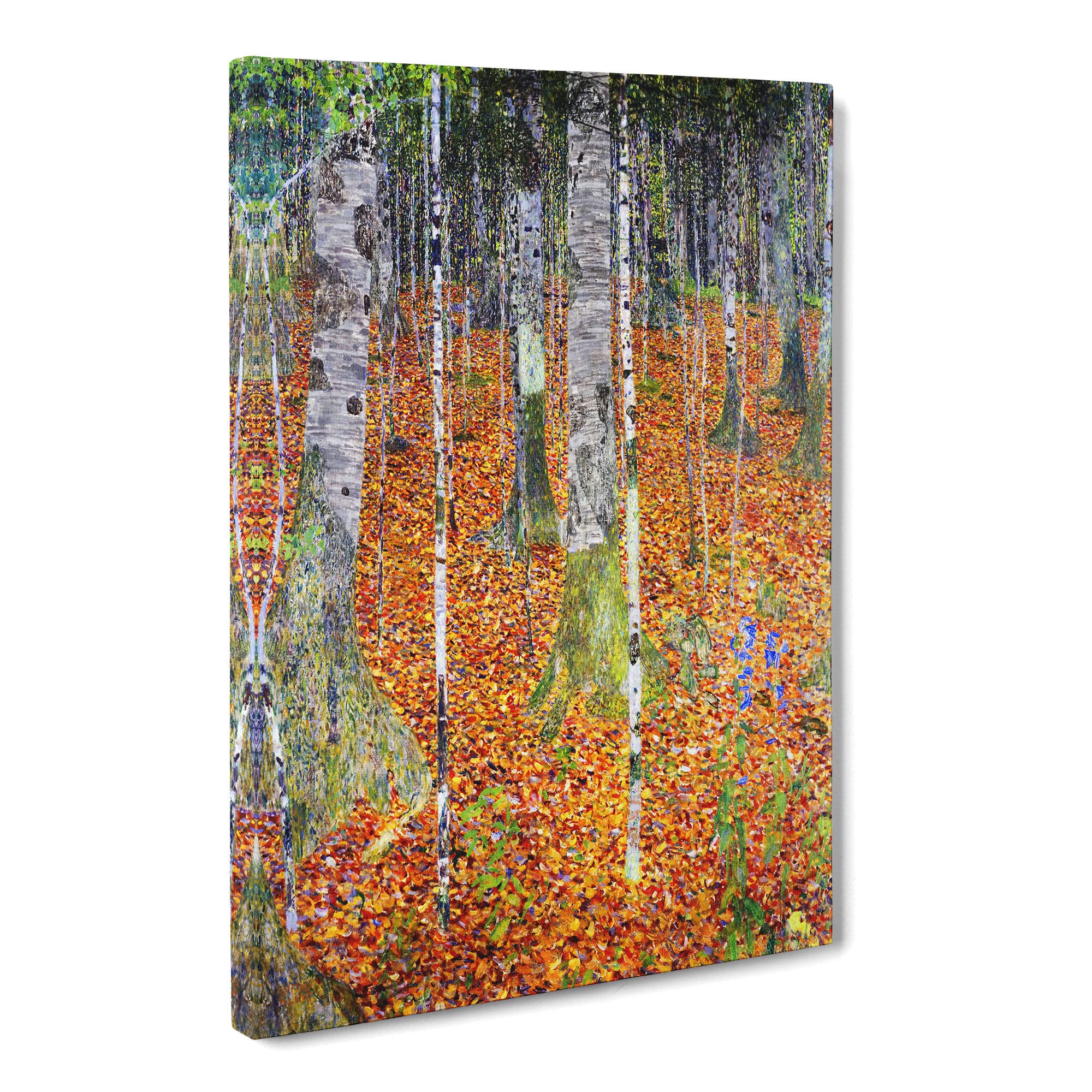 Birch Forest By Gustav Klimt Canvas Print | Gallery Wrapped 30mm Frame Wall Art | 20x14 inches | Ready to Hang | Classic Landscape Picture | Living Room Bedroom Lounge Office