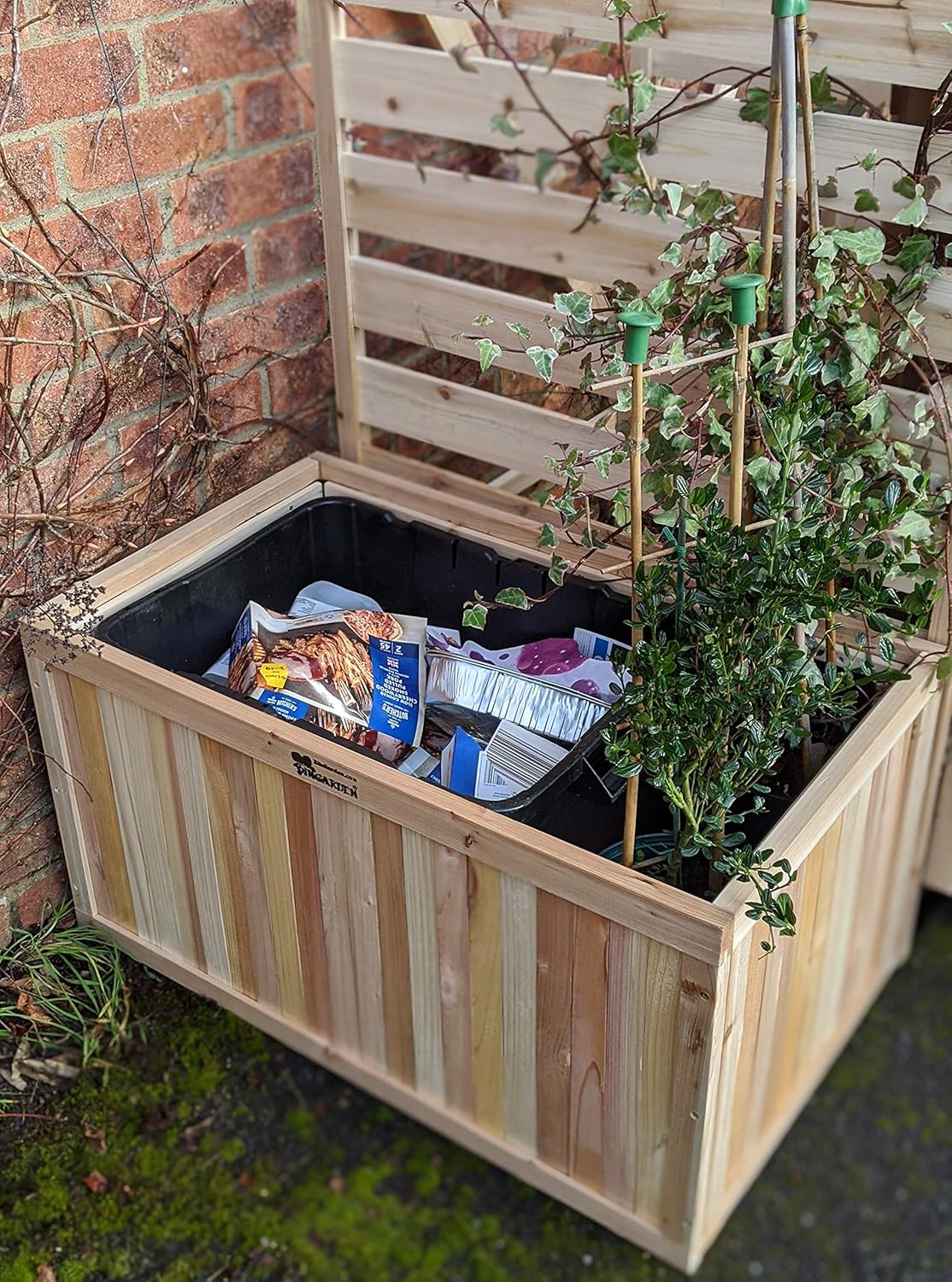 BinGarden Double Wheelie Bin Store with BiFold Roof and matching