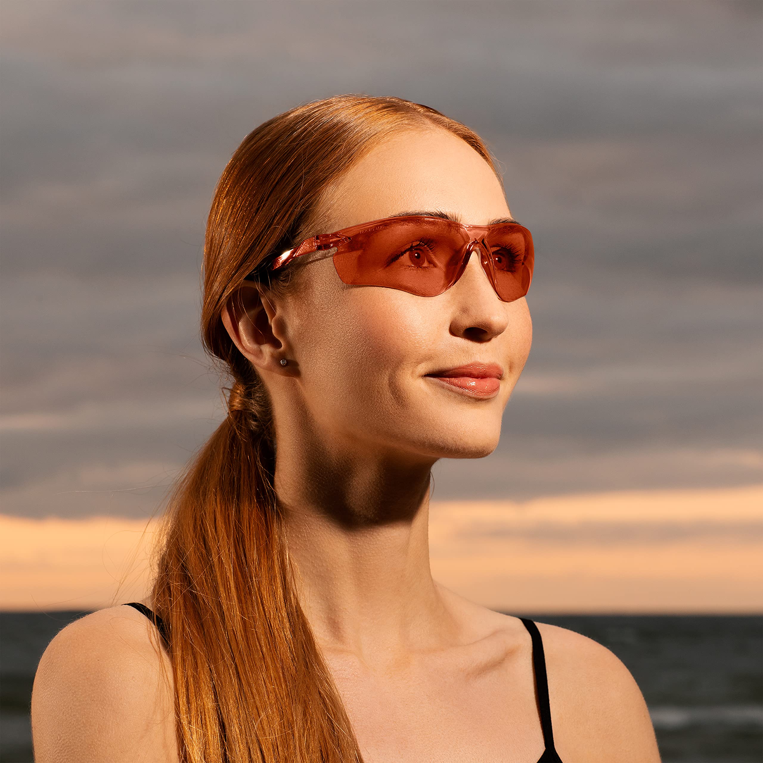 NoCry Safety Glasses - Blue Light Filter Glasses with Orange Lenses, Scratch-Resistant Anti-Fog Coating, Glasses with UV 400 Protection, ANSI Z87.1 Certified