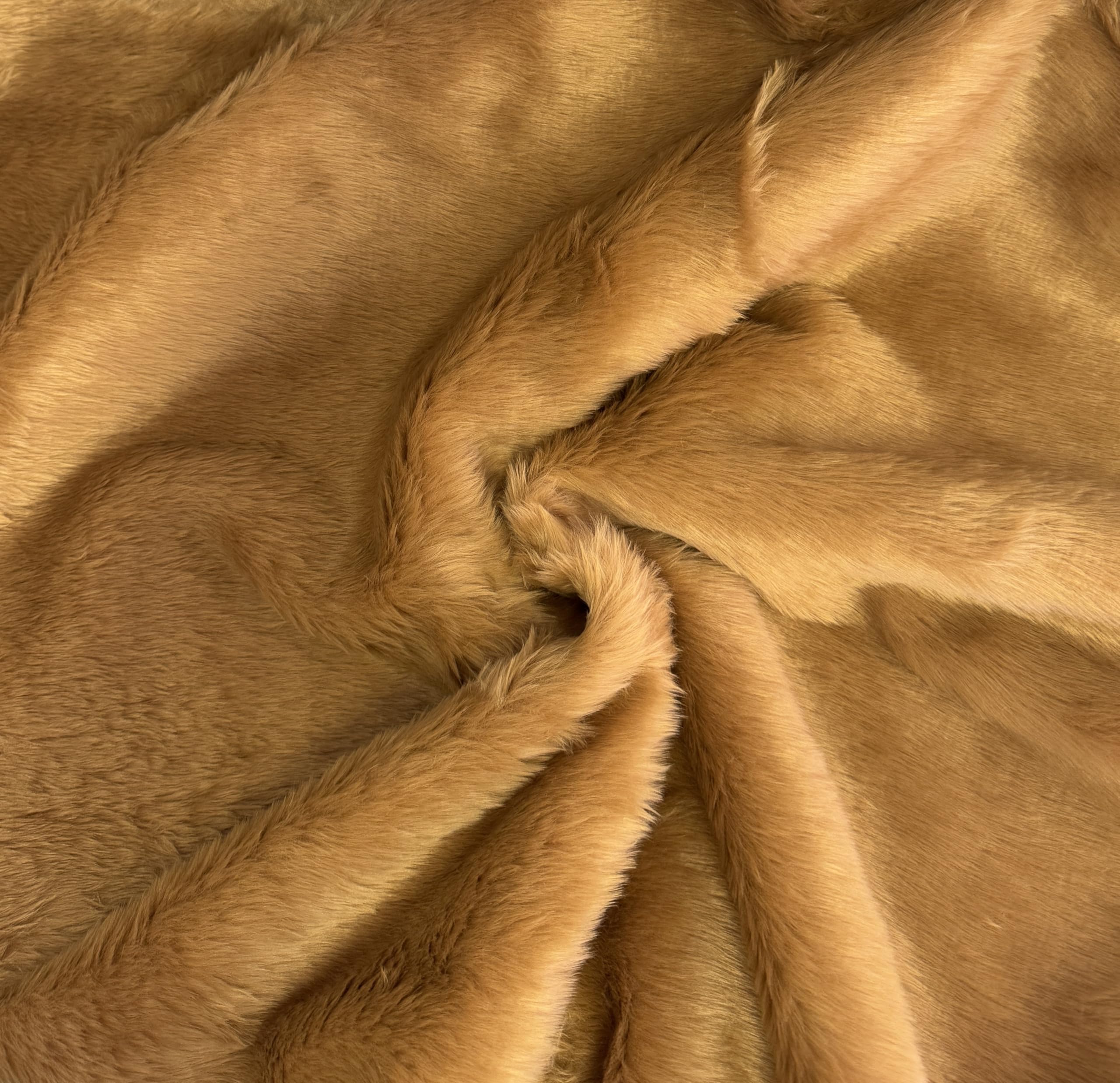 Plain Fun Faux Fur Fabric Material Antelope Brown, 1Mtr - 150cmx100cm — image 1