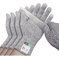 4 Pack Cut Resistant Gloves - Safety Gloves Food Grade Cut Proof Gloves, Safety Cutting Glove for Hand Protection in…