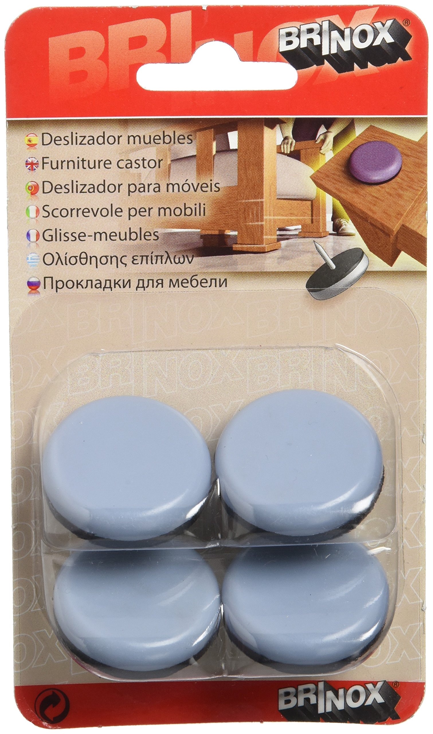 brinox b77700g – Furniture Sliders with Nail (Diameter 32 mm Grey