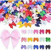 150PCS Tinkrstuff Colorful Mini Bows for Crafts, 1" Fabric Small Bows for Decoration,Satin Ribbon Tiny Bow for Clothes Ornament, Cute Christmas Tree Bows &Thanksgiving Gifts Party Cake Balloon Decor
