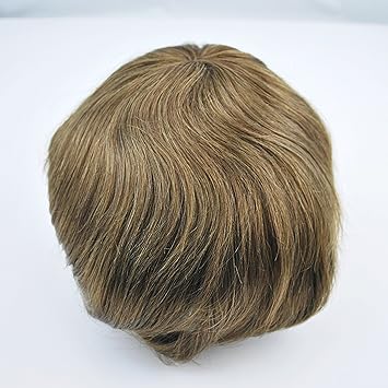Amazon Com Light Brown Mens Hair Toupee Hair System 6 Pu Lace