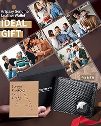 Mens Wallet With AirTag Holder, Bifold Leather RFID