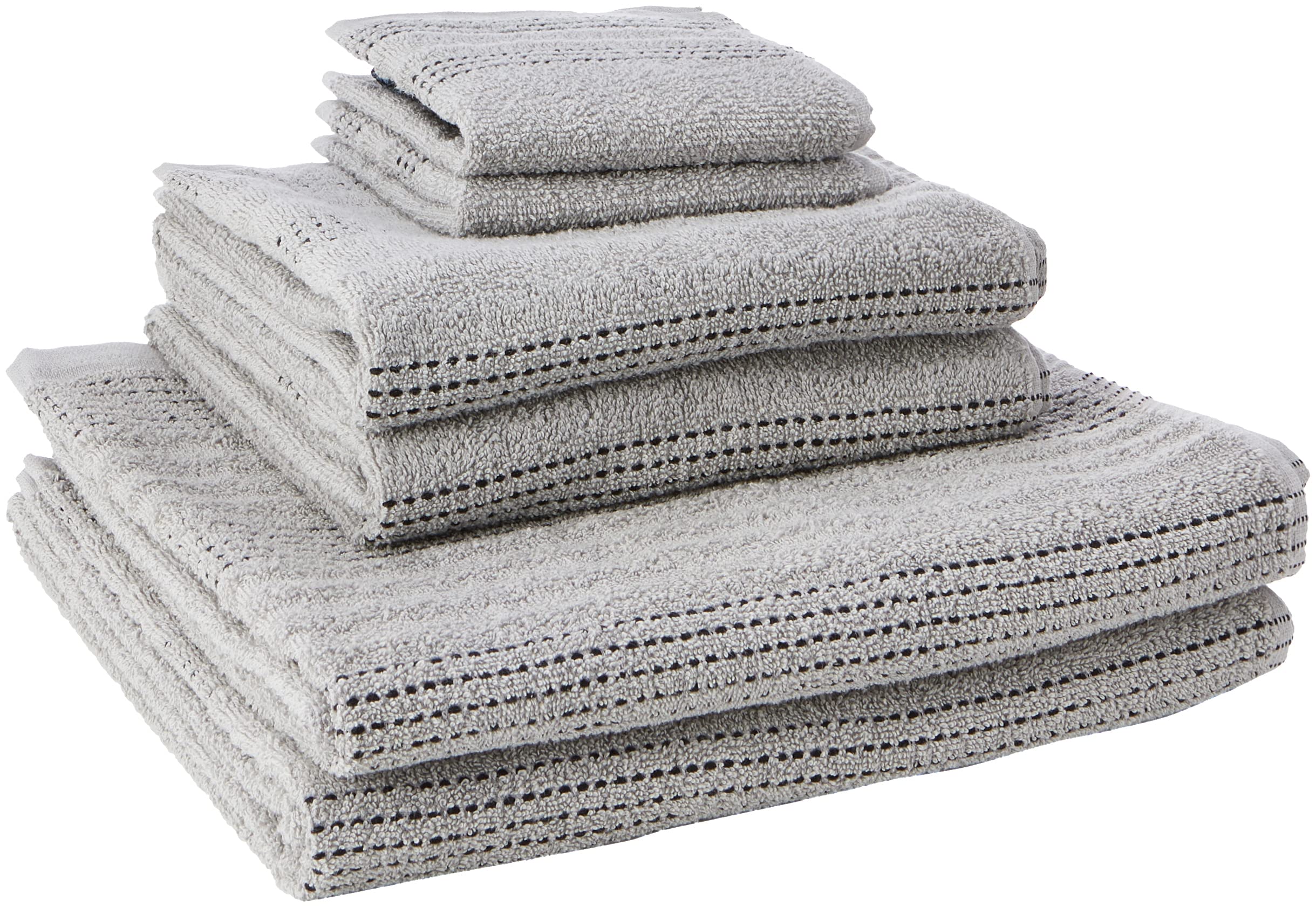 Rapport Home Six Pieces Silver Bath Towel Bale Set - 2x face cloths, 2x hand towels, 2x bath towels