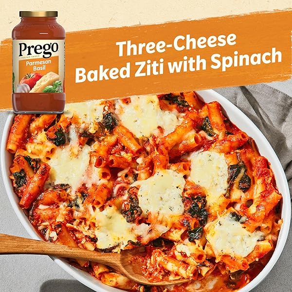 PREGO PARMESAN BASIL PASTA SAUCE, 24 OZ JAR