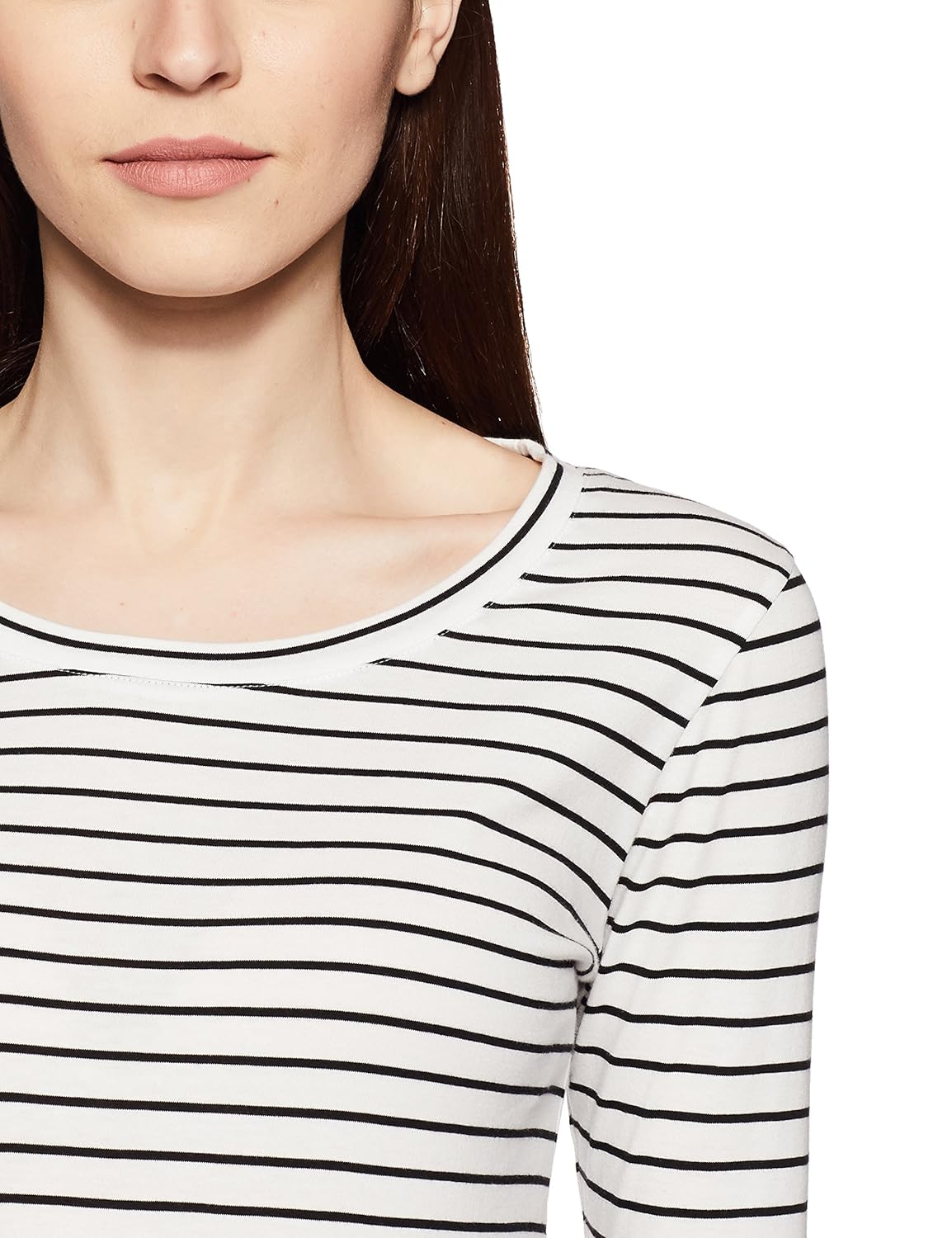symbol amazon brand women's striped regular fit t-shirt