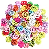 YAKA100 Pcs 20mm Assorted Color Resin Button 2 Holes for Sewing Crafts Scrapbooking and DIY Craft 0.8inch