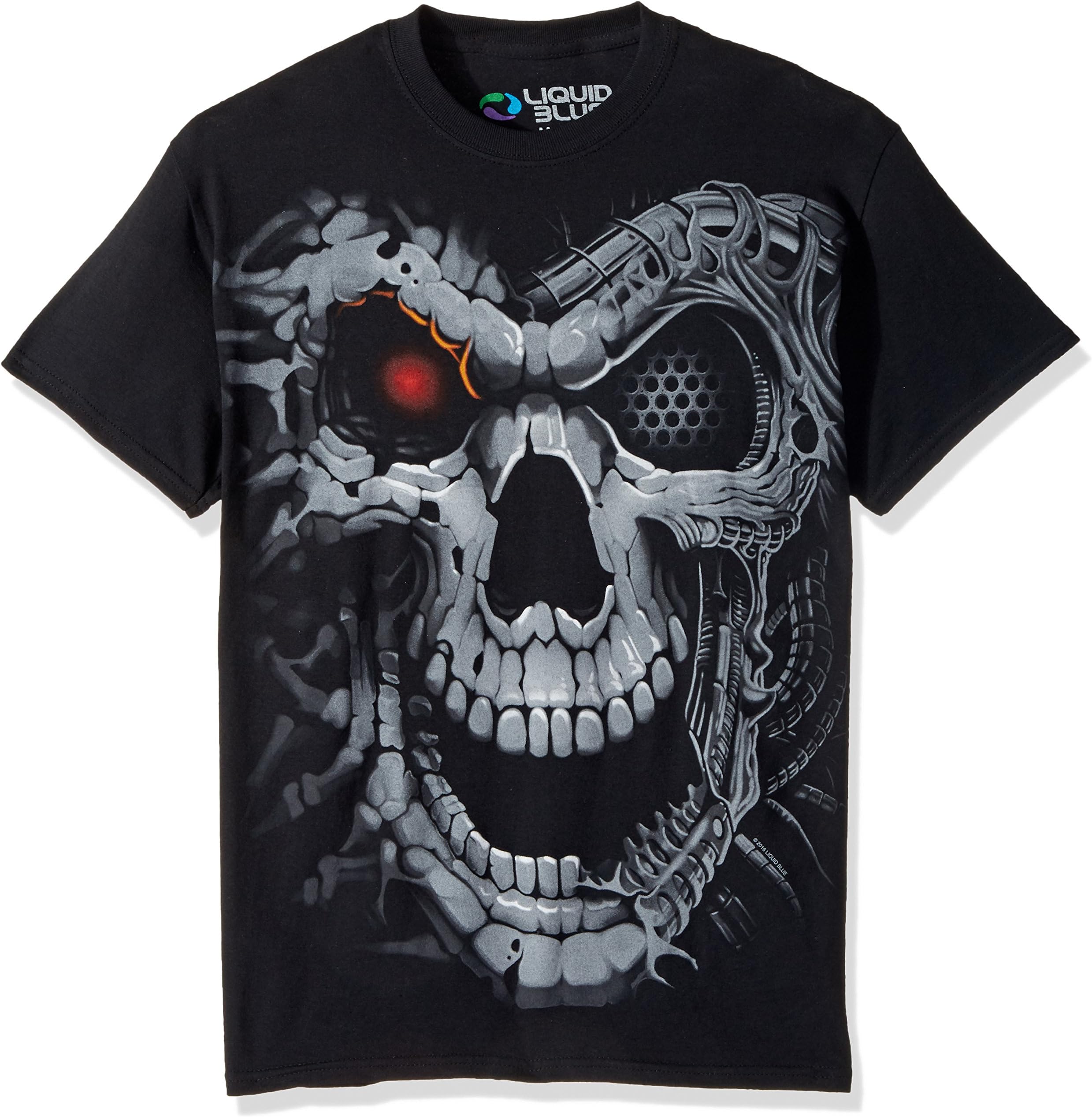 Men's Fantasy Robot Skull Short Sleeve T-Shirt