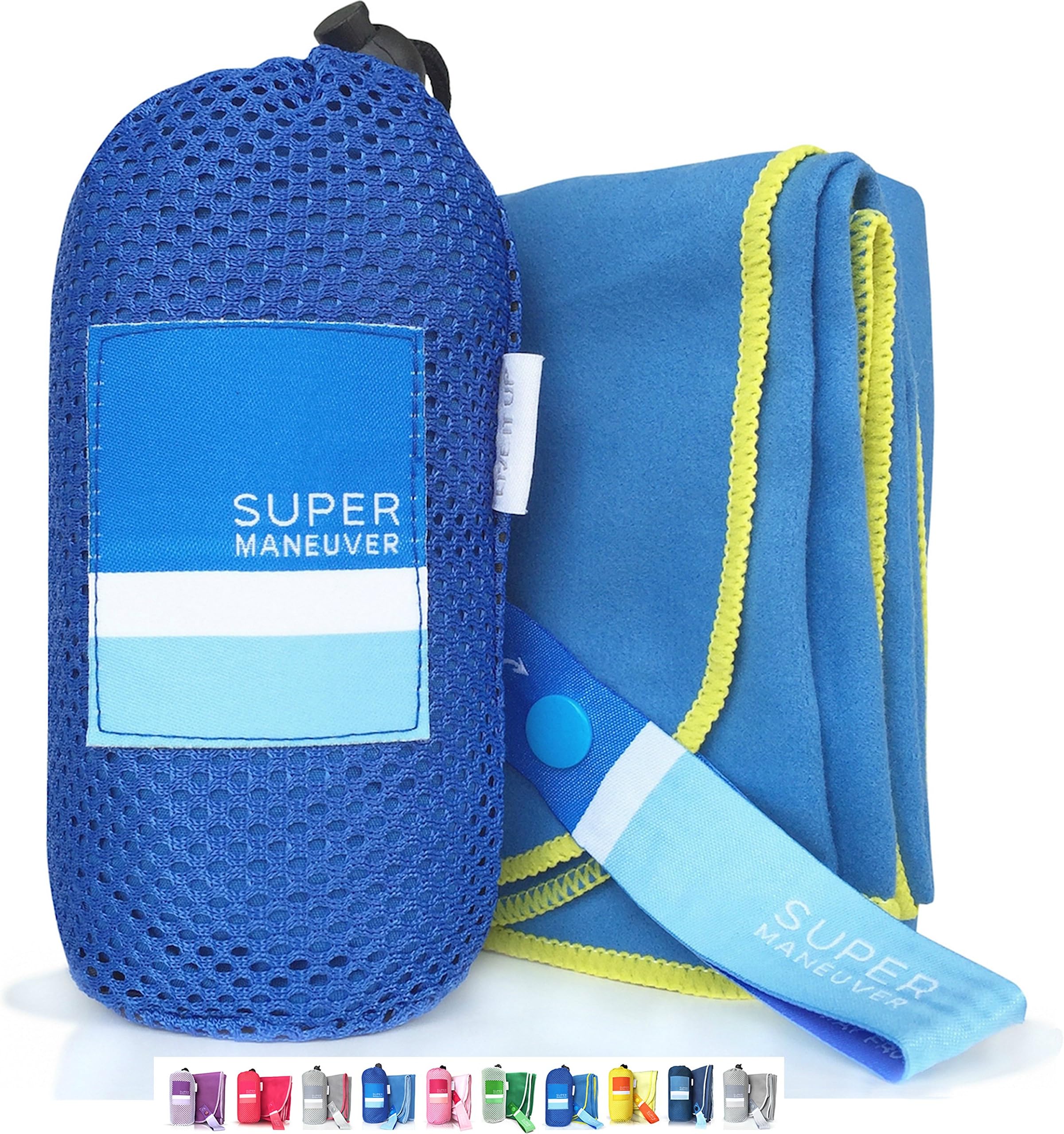 Super Towel for Sports, Beach & Travel โ Lightweight, Compact, Absorbent, Quick-Drying, Soft Microfiber Suede โ Awesome for pool, gym, yoga, bath, camping (Medium 40x20", Extra Large 60x32")