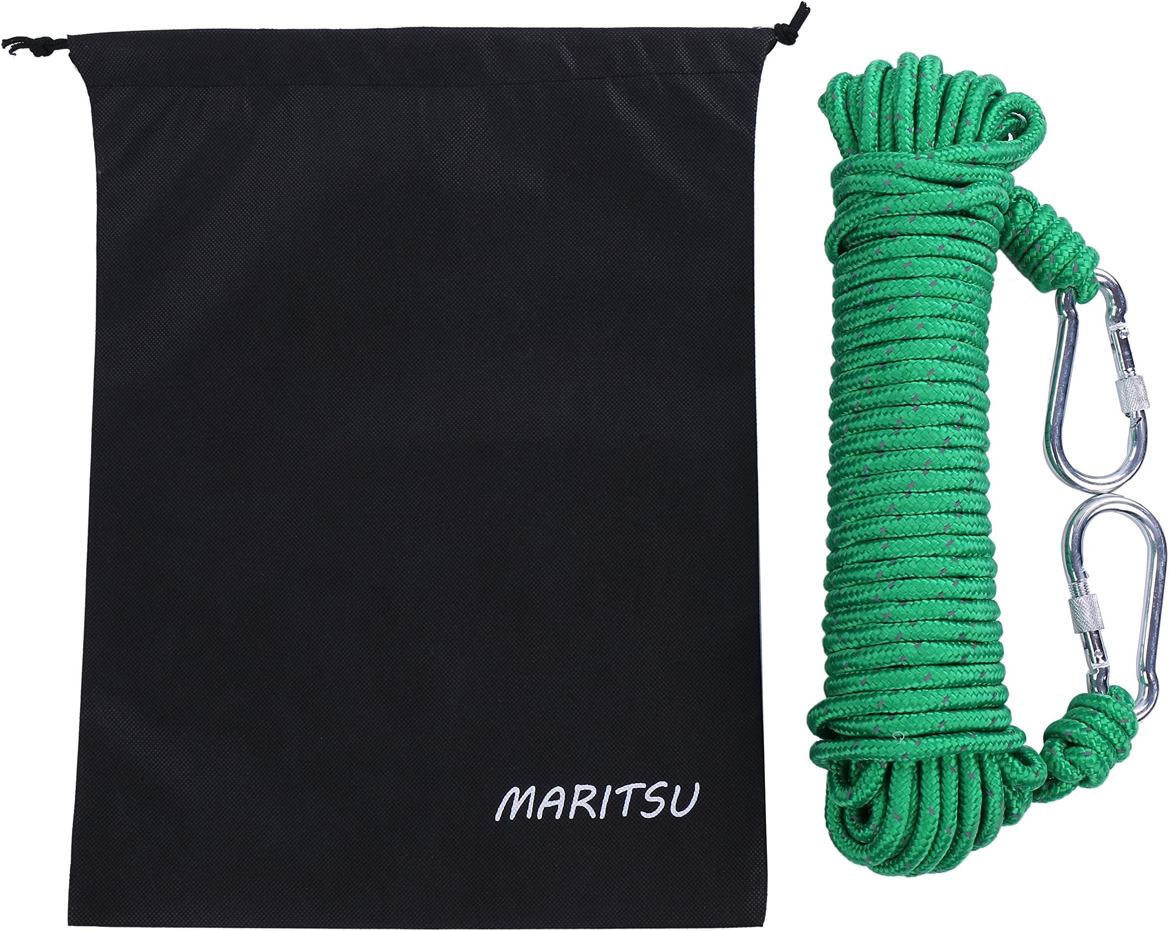 MARITSU Utility Reflective Rope, 20M(64ft), Diameter:8mm (3/8 inch), Outdoor Escape Rope, Camping Hiking Rope