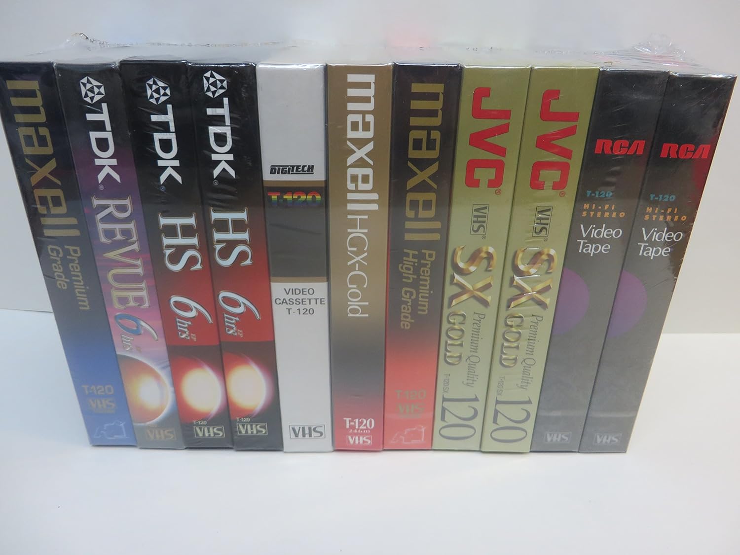 T120 VHS PREMIUM GRADE VHS TAPES 11 PACK VARIOUS BRANDS