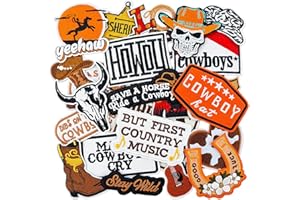 YAVERON 23PCS Western Iron On Patches Cowboy Embroidered Patches for Hats Jackets Backpacks Clothing