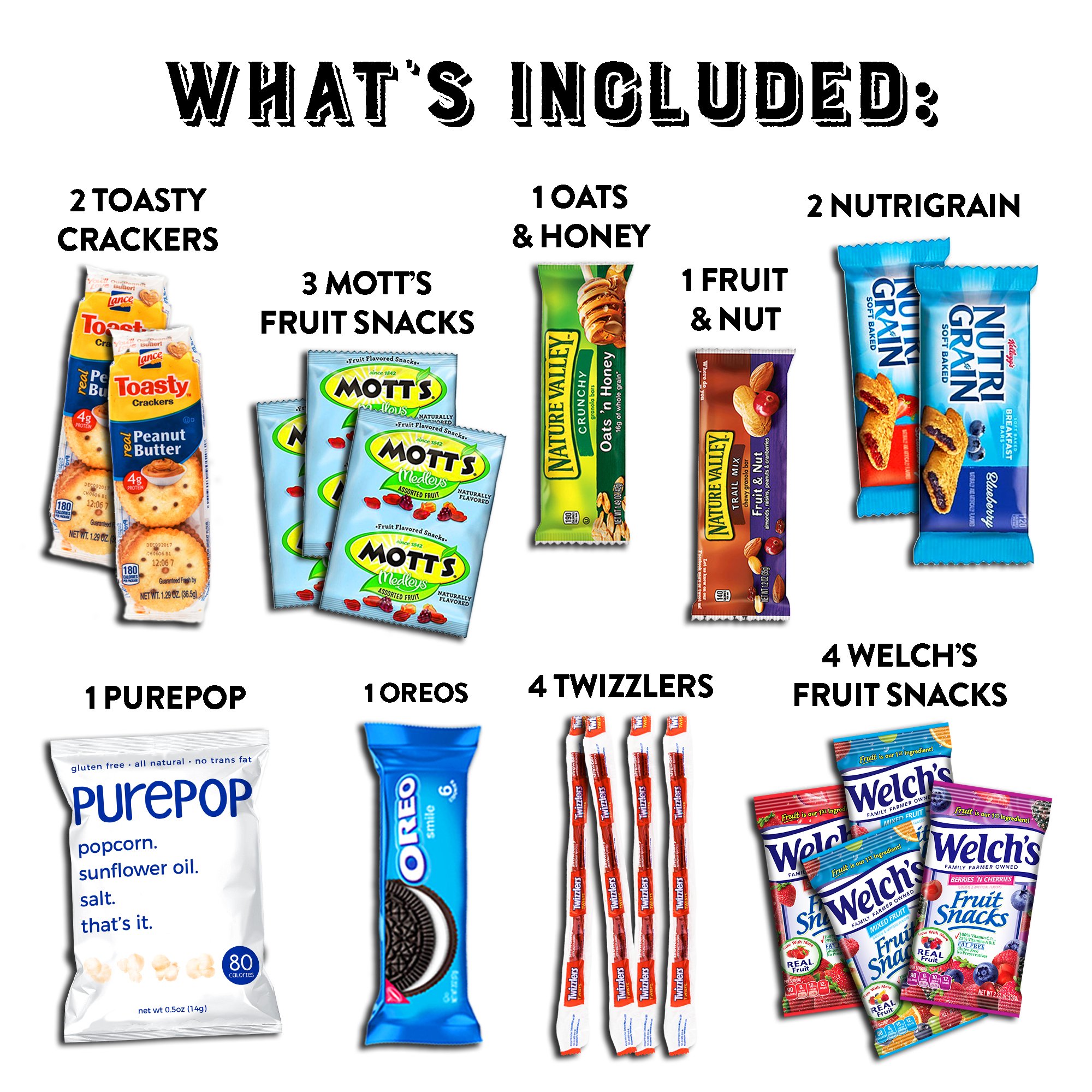 CraveBox Care Package (60 Count) Snacks Food Cookies