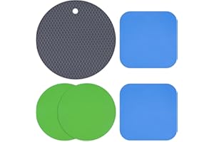 WWYICHEN 5 Pieces Silicone Rubber Jar Opener Gripper Pad, Multi-Purpose Reusable Bottle Lid Openers Fit for Most Bottles