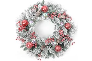 WREATHS WISH Christmas Wreaths for Front Door 24“ Champagne Gold Door Wreath with Ball Ornaments and Gold Accents, Christmas Decorations Home Indoor and Outdoor Holiday Decor Wreaths