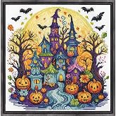 Spooky Village Counted Cross Stitch Kit
