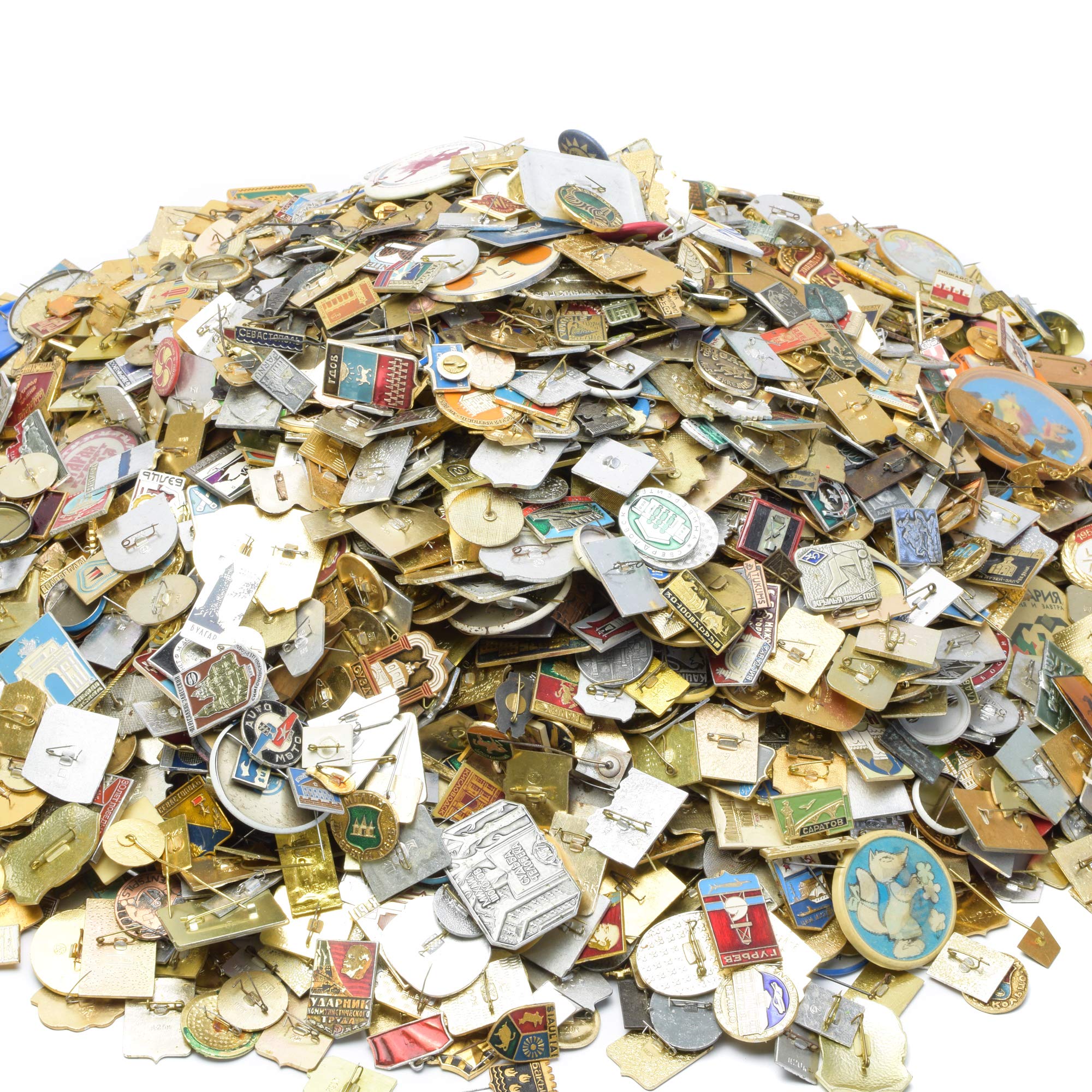 100x USSR Soviet Era Enamel Pins | Vintage Badges for Backpacks | Old Brooches | Button-Pins | Cold War | Communism CCCP