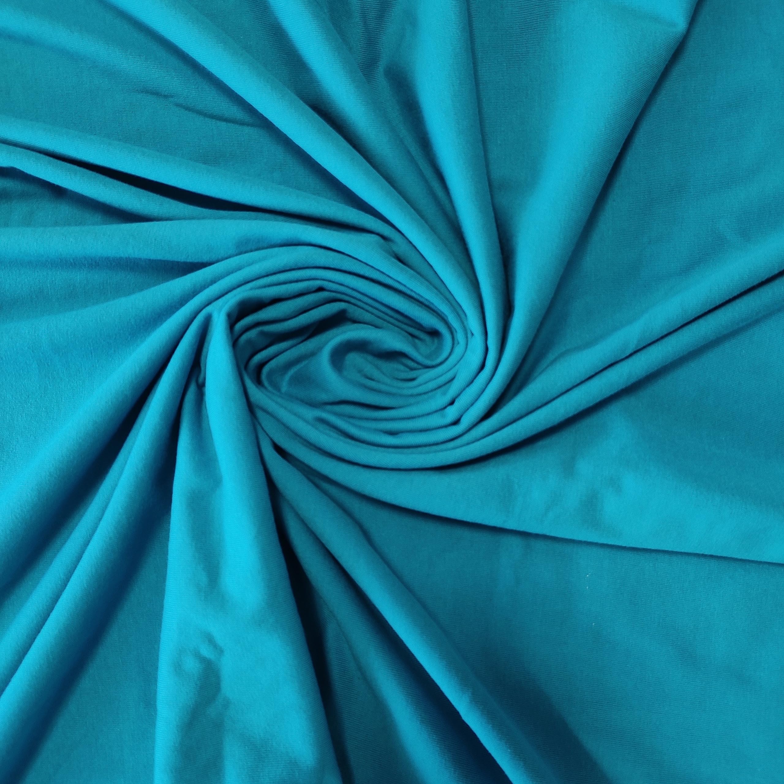 Soft Plain Cotton Jersey Stretch Knit T Shirt Baby Grow Craft Fabric Material 58'' - 150 cm Wide Sold As 1 Meter Pre - Cut Lengths (Teal) (LPBABYGR)