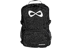 Nfinity Sparkle Backpack for Cheerleaders – Glitter Finish, Lightweight and Durable, with Ample Storage and Adjustable Straps