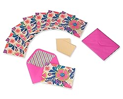 Papyrus Blank Cards with Envelopes, Bright Flowers