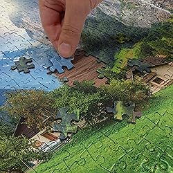 Ambesonne European Jigsaw Puzzle, Green Fields