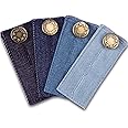 4 Pack Waistband Extenders for Jeans Premium Metal Buttons, Adjustable Denim Button Extender for Pants, Comfy Waist Extende