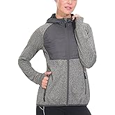 Little Donkey Andy Women's Lightweight Thermal Running Jacket Hybrid Quilted Full Zip Golf Jacket with Hood