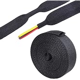 SUNNAREPOON 2:1 Ratio Automotive Heat Shrink Braided Sleeving 3/8''-15ft | Black 2 in 1 Ratio Wear-Resistant Flat Woven Heat Shrinkable Sleeve Fabric for Car Cable Wires Hoses Cord Protection
