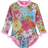 UMELOK Baby Girl Swimsuit Infant Rashguard Swimwear One Piece UPF 50+ Sun Protection Rash Guard Bathing Suit