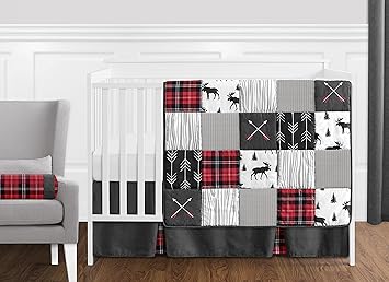 red crib bedding set