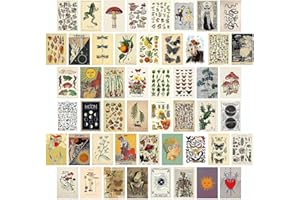 LCLAIDYDY 50PCS Vintage Collection Postcard Set, Retro Style Plants Butterfly Mushroom Nature Postcards Pack for Room Decor, Botanical Ephemera Aesthetic Postcards,Wall Collage Kit Aesthetic Pictures