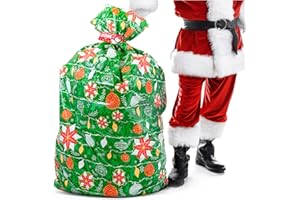 JOYOUSA Large Christmas Gift Bag for Presents, Gifts - 1pc Heavy Duty Big Gift Sack with Tag & Tie - 56” x 36” - Extra Large Christmas Gift Bags Jumbo for Presents - XL Big Extra Large Gift Bag & Santa Bag