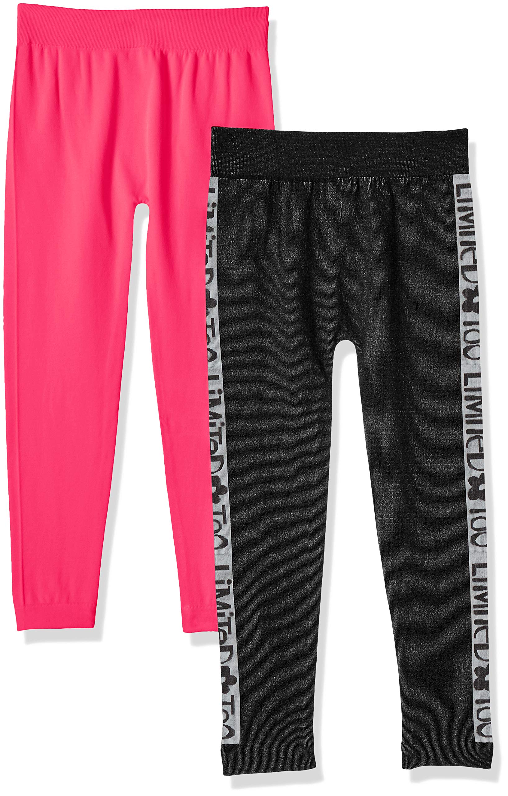 Limited Too Girls' 2 Pack Logo Fleece Lined Leggings