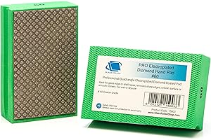 Glass Polish PRO Diamond Hand Polishing Pad, Grit 60 Very Coarse Foam Sanding Block for Quick Stock Removal and Grinding of G