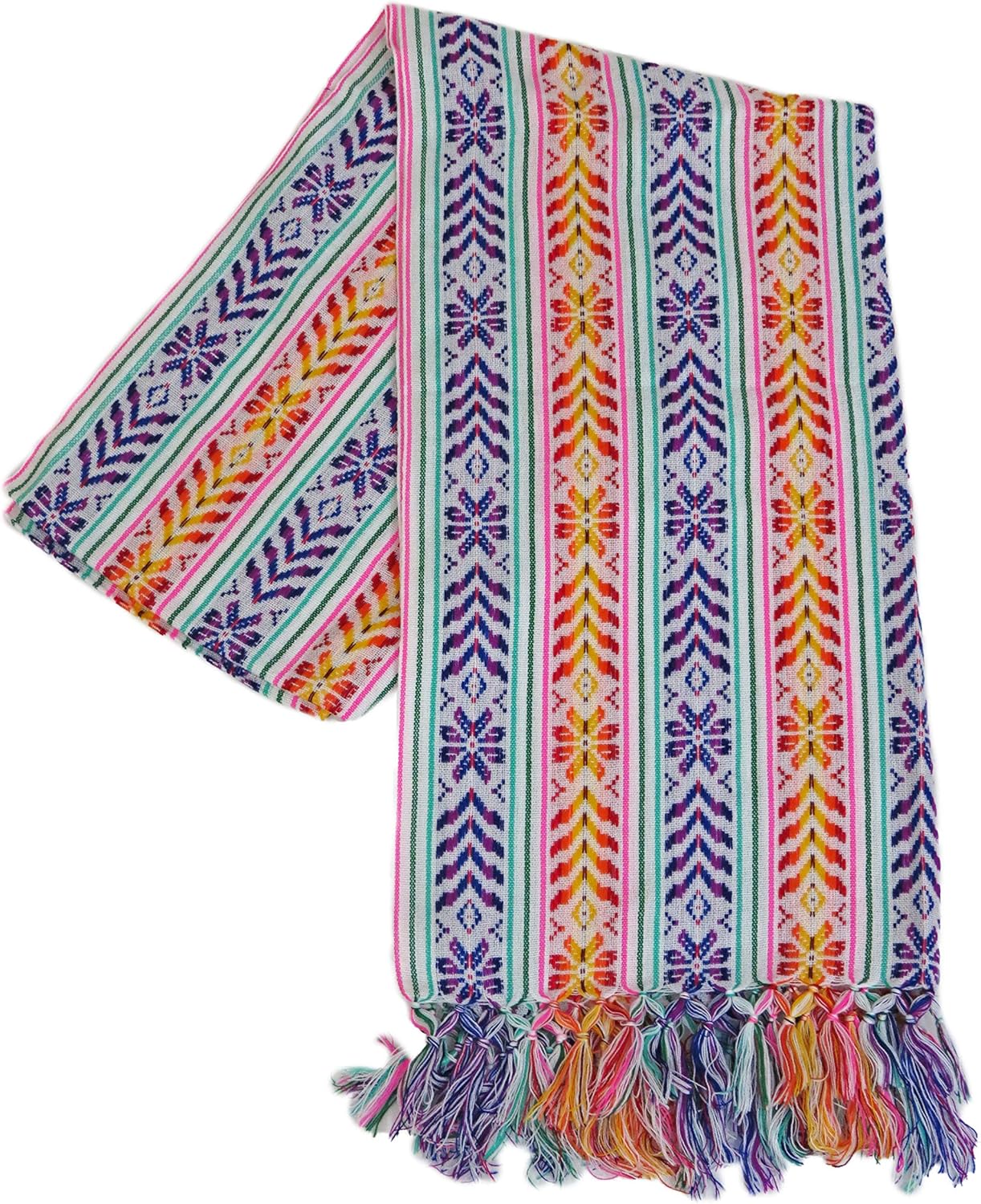 XL 9 ft Long Doula Mexican Rebozo Shawl (Doula White w/Design) at  Women’s Clothing store
