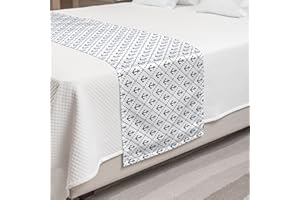 Ambesonne Nautical Bed Runner, Anchors Pattern of Diamond Shaped Dots Marine Navy Sailing Illustration, Decorative Accent Bedding Scarf for Hotels Homes and Guestrooms, Queen, White Blue