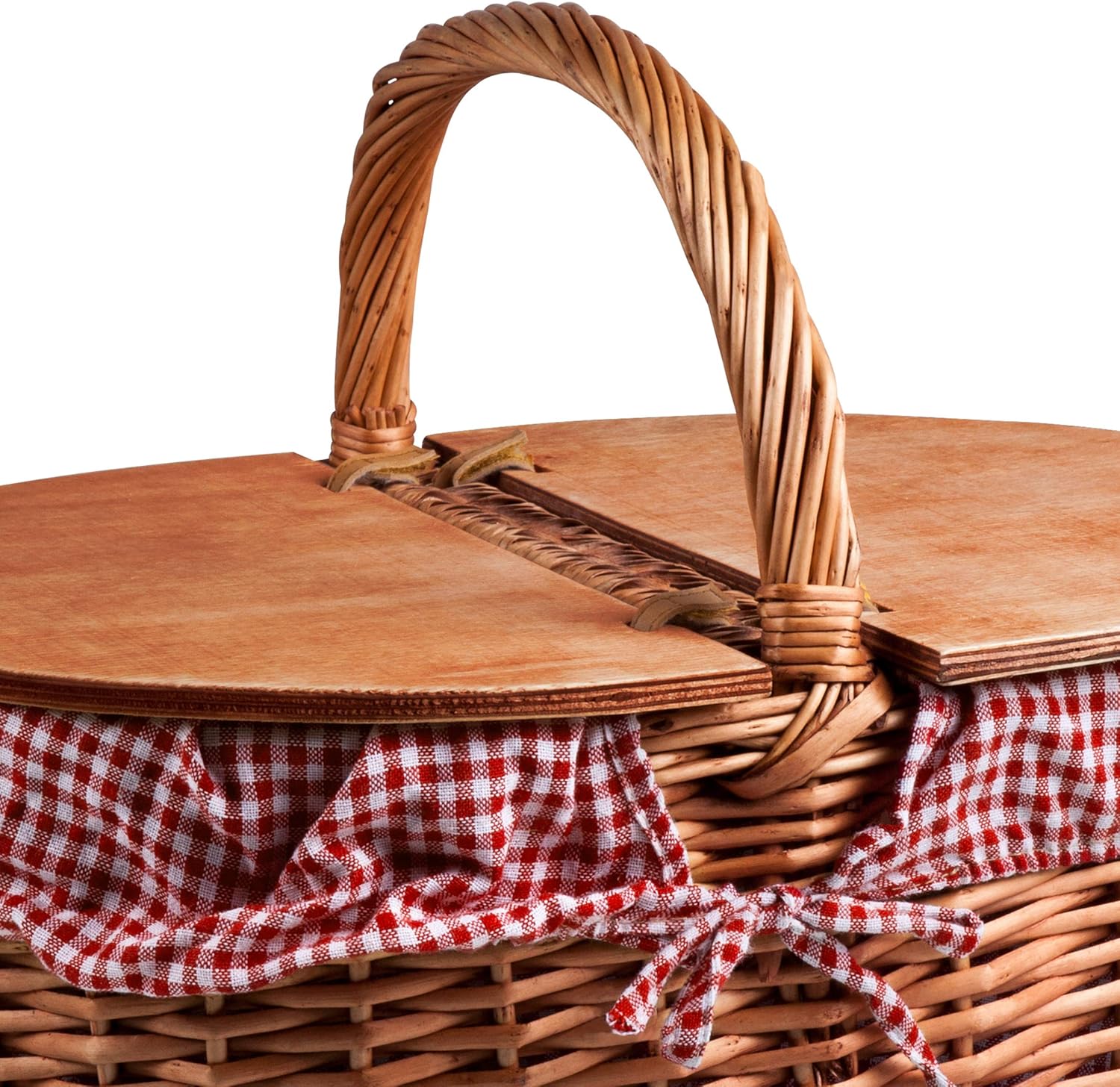 Picnic Time Country Picnic Basket with Liner, Red/White Gingham: Garden & Outdoor