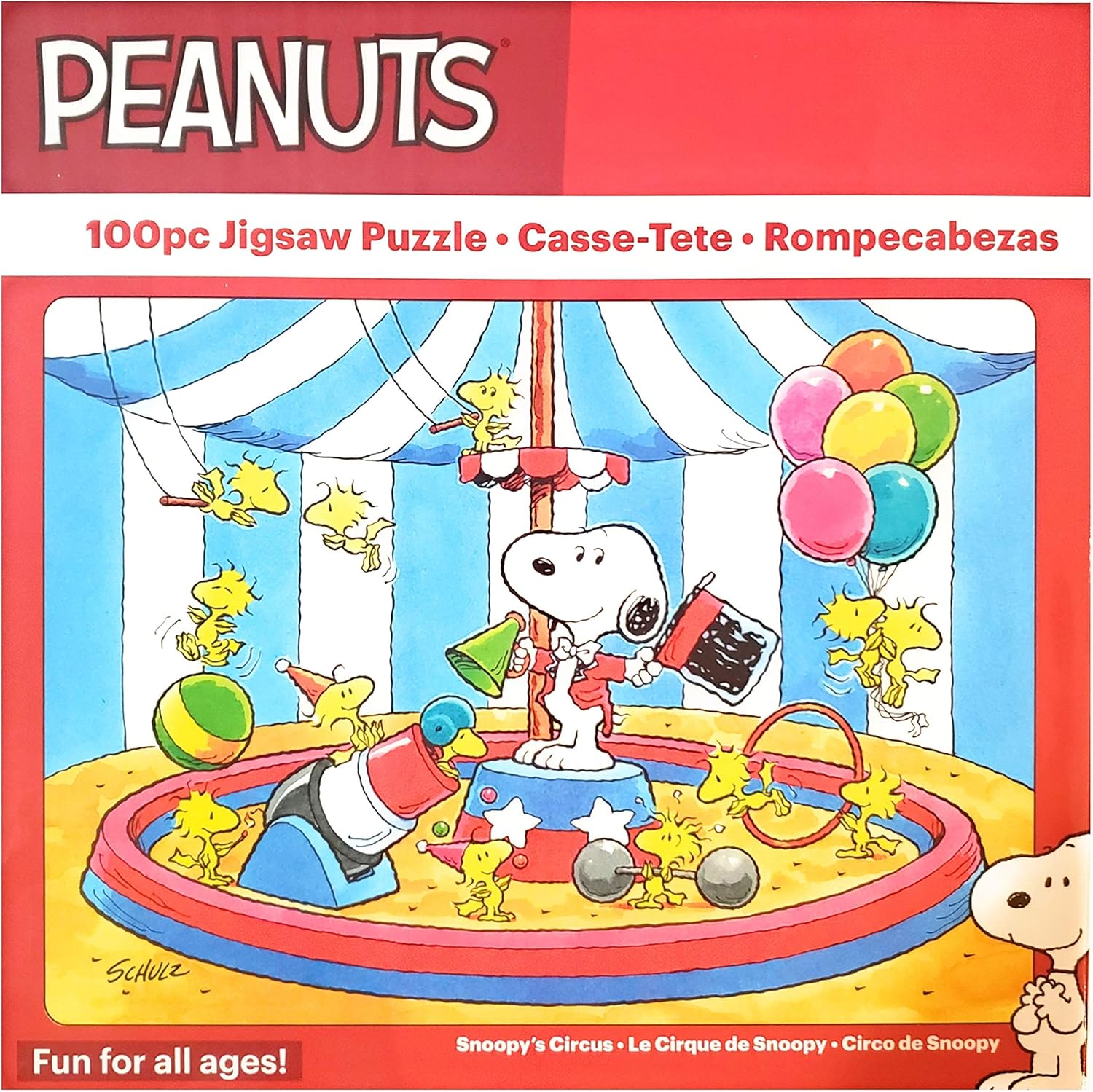 Amazon Peanuts クラシックジグソーパズル スヌーピーのサーカス 100ピース 木製パズル おもちゃ