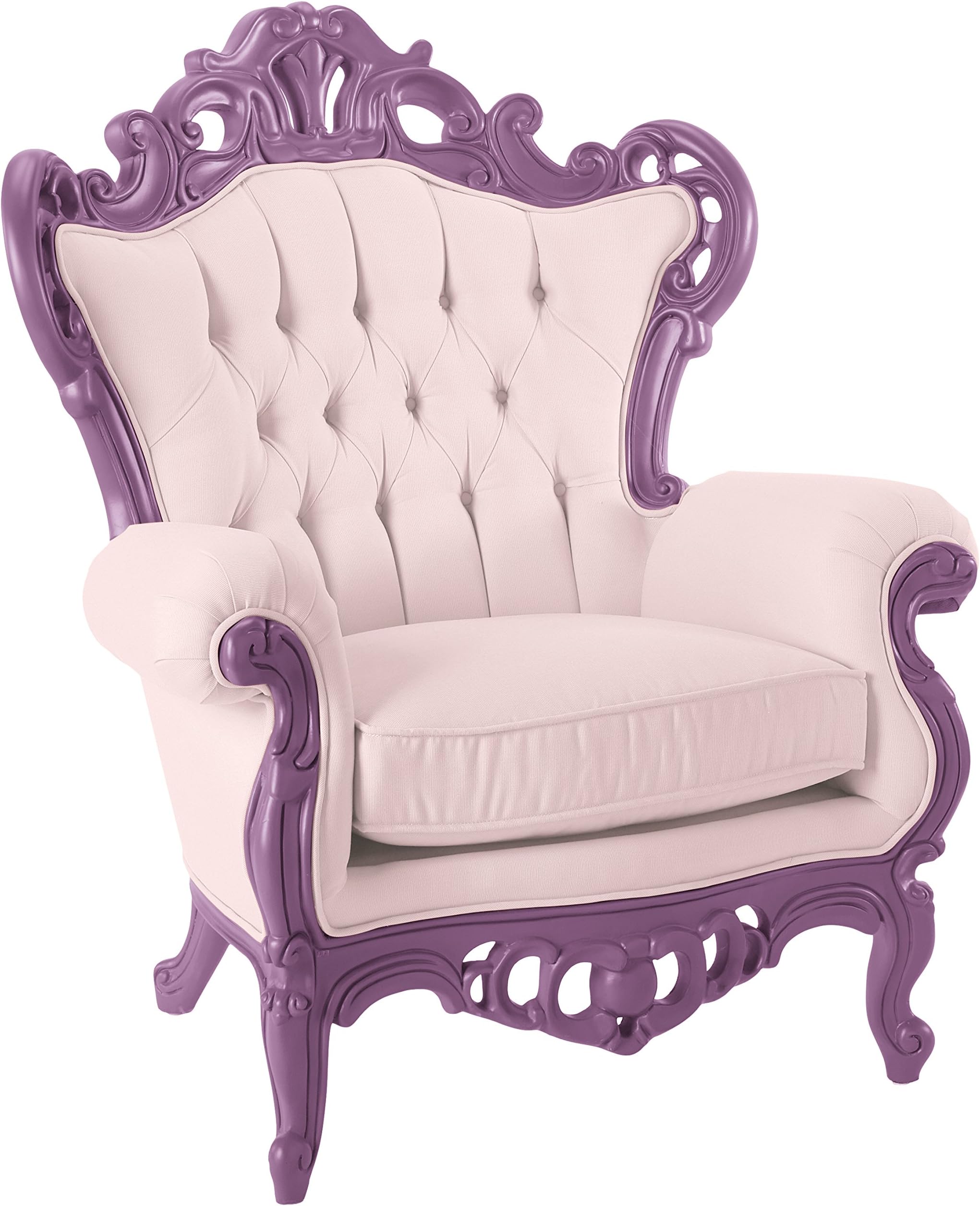 POLaRT Designs Armchair With Macaroon Pink Upholstery, Wonderland Purple Finish