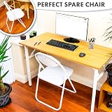 Nyxi Folding Chair Padded Paris Faux Leather White, Steel Frame 114kg view 5