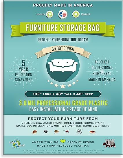Amazon Com 6 Foot Standard Sofa Or Couch Storage Bag 3 Mil Heavy
