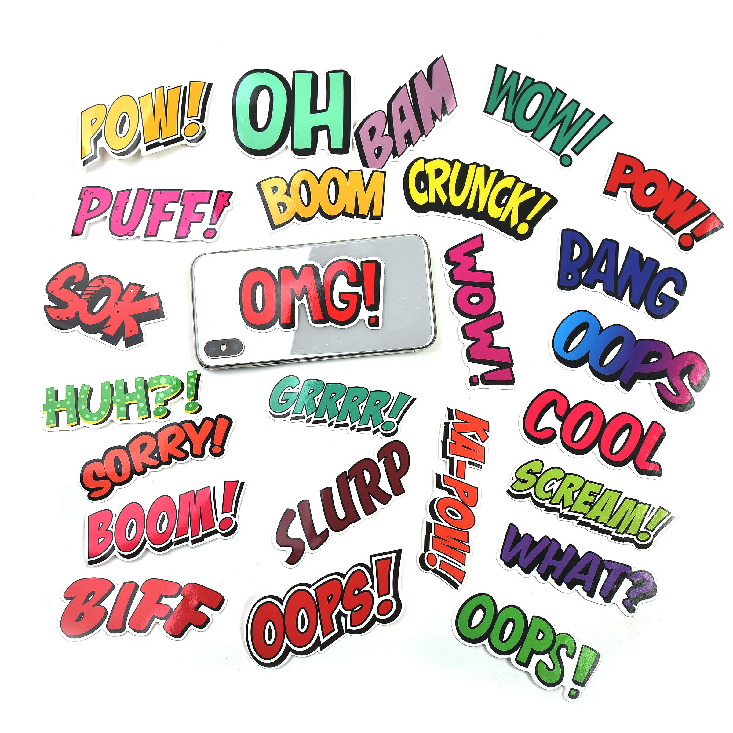 Mizzuco Vinyl Stickers Waterproof Words Stickers 25 Pieces for Teens Girls Laptop Bumper Helmet Ipad Car Luggage Water Bottle (YM31)