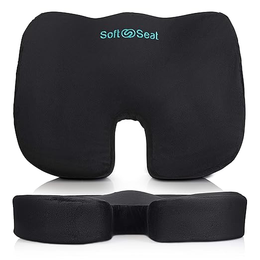 SOFT SEAT Orthopedic Seat Cushion Gel & Memory Foam Chair Cushion for