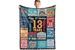 AICLIV 13 Year Old Boy Gift, Best Birthday Gifts for 13 Year Old Boy, Boys Age 13 Gifts Ideas, 13 Yr Old Gifts for Boys, 13th Birthday Decorations Blanket 60"X 50", Soft Warm Cozy Throw for Bed Sleep